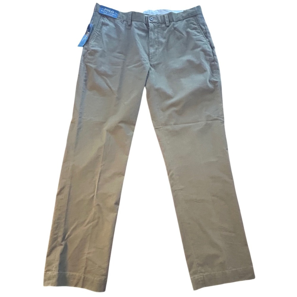 Polo Ralph Lauren Chino Pants 36x32 Green Stretch Classic Fit Trousers Preppy